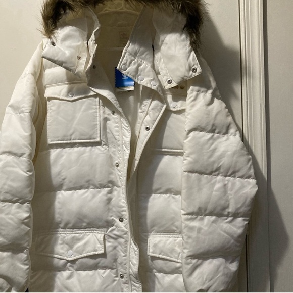 Adidas Puffer Parka Faux Fur Trimmed Hood removable Insulated coat Jacket NWT - Picture 2 of 4